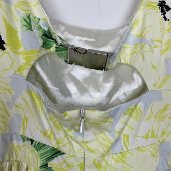 French Connection Sun Dress Yellow Flowers Size 4 - Picture 5 of 7